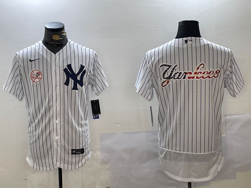 Men New York Yankees Blank White stripe Elite 2024 Nike MLB Jersey style 10164->new york yankees->MLB Jersey